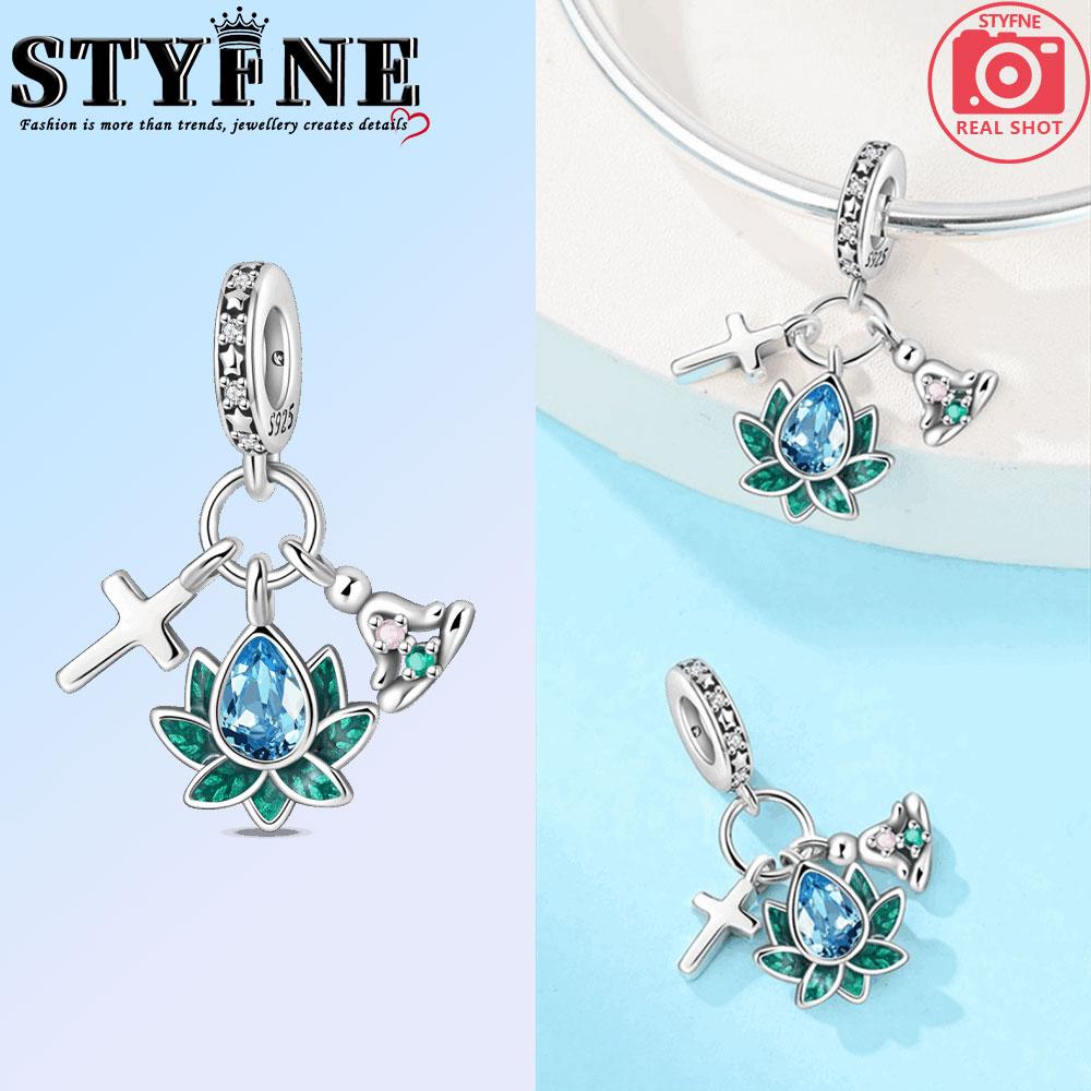 Copper Luminous Lantern Angel Lotus Bible, Cross Charms Beads Pendant For Original Bracelet Woman Girl Jewelry