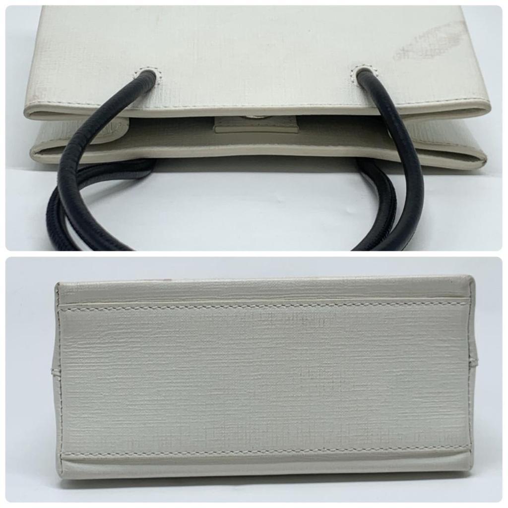 BALENCIAGA Aoyama Limited Shopping Tote Bag XXS Handbag Shoulder Calfskin Leather White Black 2WAY Logo Print Unisex Women's Men's