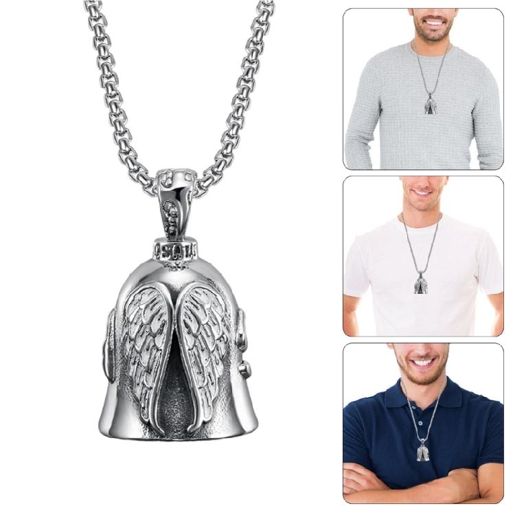 Stainless Steel Motorbike Bells Bicycles Positive Energy Charm Good Fortunes Keychain for Peaceful Journey Road Blessing