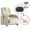 Electric Recliner Chair Cream Synthetic Leather