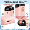 1PSC Handheld Fan, 5-Speed Portable USB Rechargeable Mini Fan with LED Display, Foldable Desk Fan for Travel, Office & Outdoor, Pink XIA