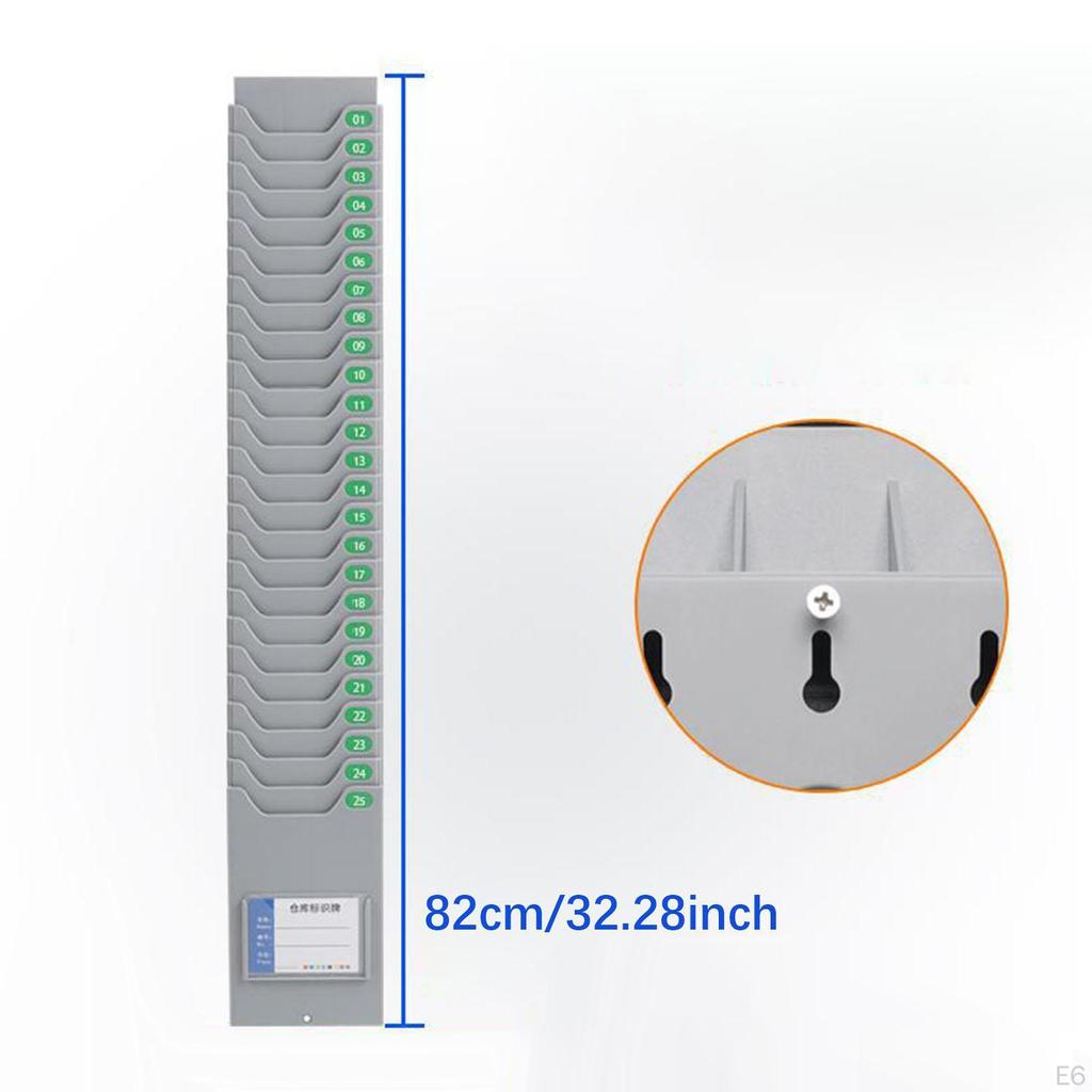 Tidskortstativ Lønnsregistreringsenhet Display med Skrue Uttrekkbar Kontorkortholder Veggmontering