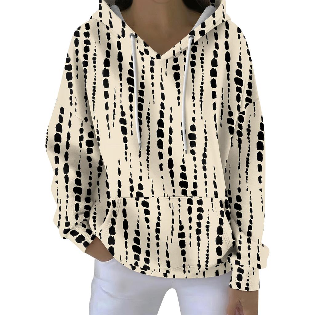 Women's Fall And Winter Printed Pullover Hooded Sweatshirt Long Sleeve Fashion Sweatshirt