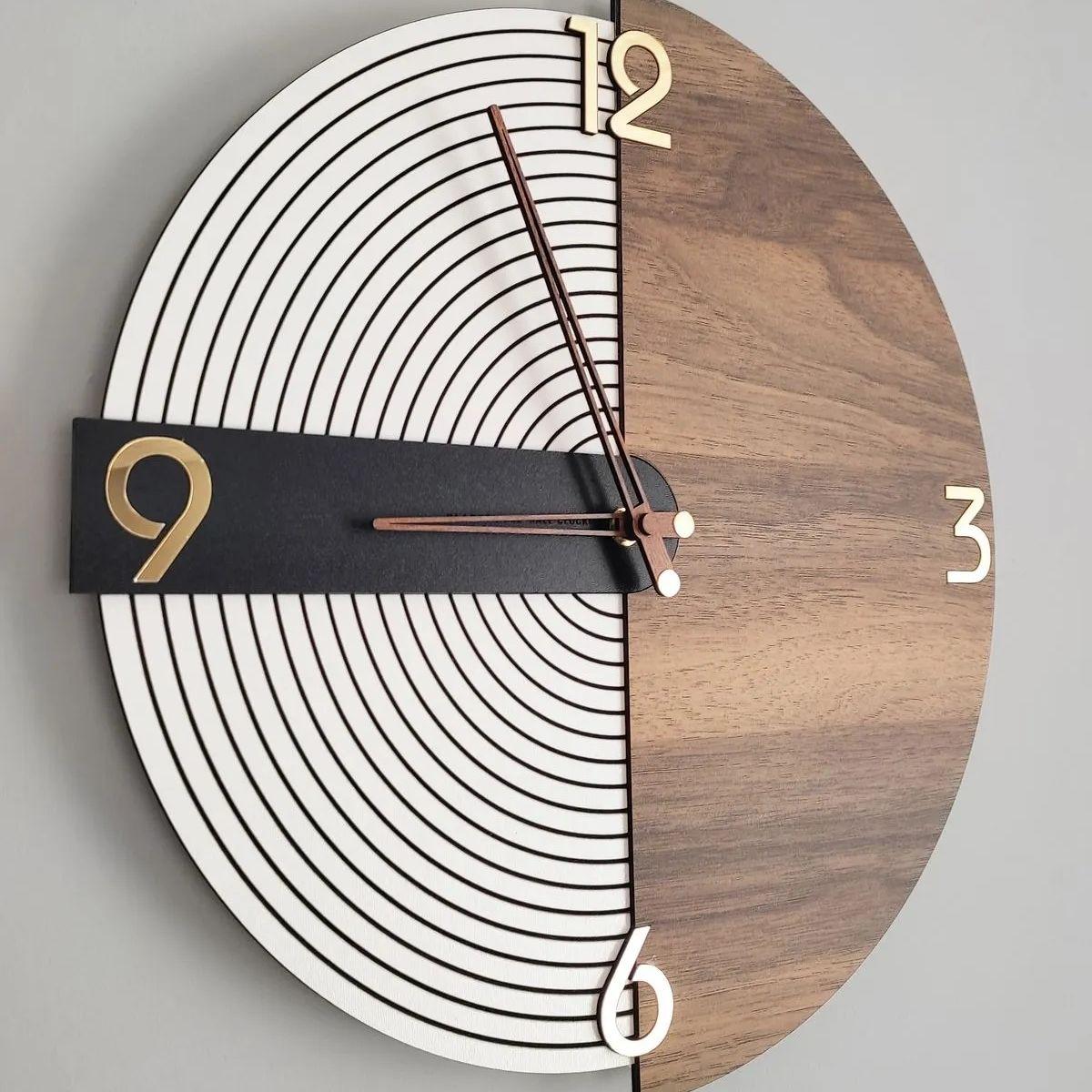 

Декоративные деревянные настенные часы, специальный дизайн, минималистичный настенный декор, 40x38 см