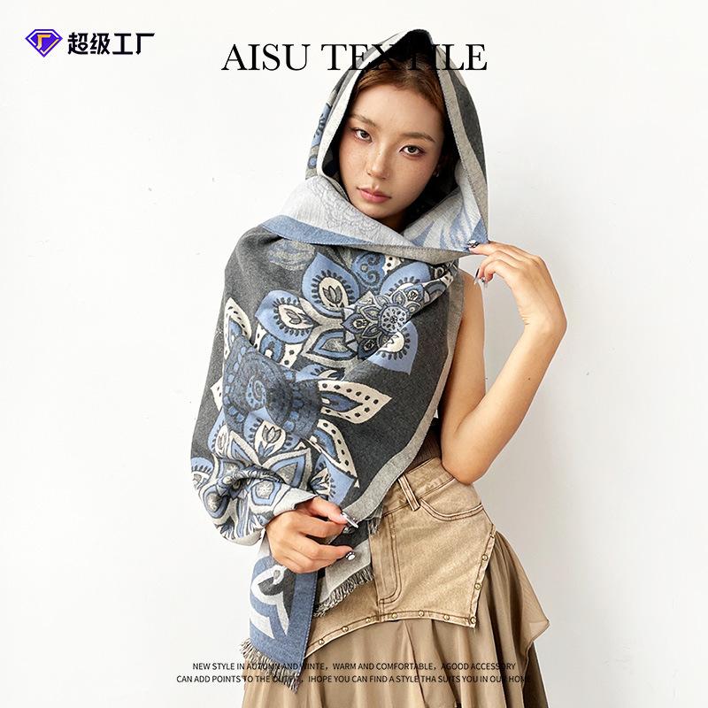 New autumn and winter scarf shawl retro exotic imitation cashmere scarf temperament shawl