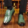 New British Buckle Monk Strap Loafers Pointed Crocodile Pattern Shoes For Men Designer Formal Wedding Dress Homecoming Footwear