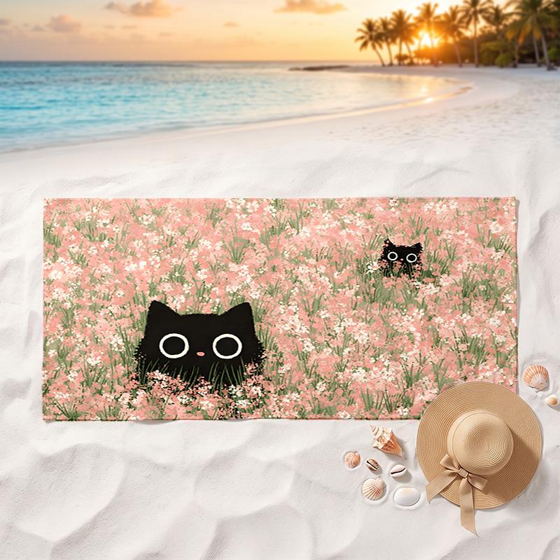 Cat Soft and Comfortable Beach Towel Perfect for Vacations and Poolside Use an Ideal Gift for Summer Holidays