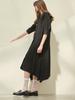 Mite Cape Collor Unbalance Ham Line Dress_Black