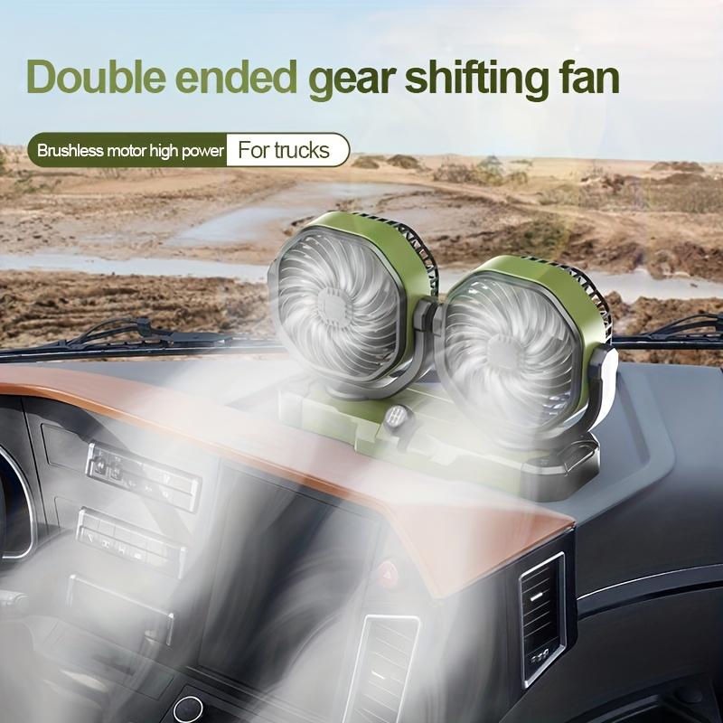 Car Mounted Fan, Small Car Air Conditioner, Dual Head Hanging Wind Fan, Brushless Motor High Power, Double Pure Copper Brushless DC Motor,