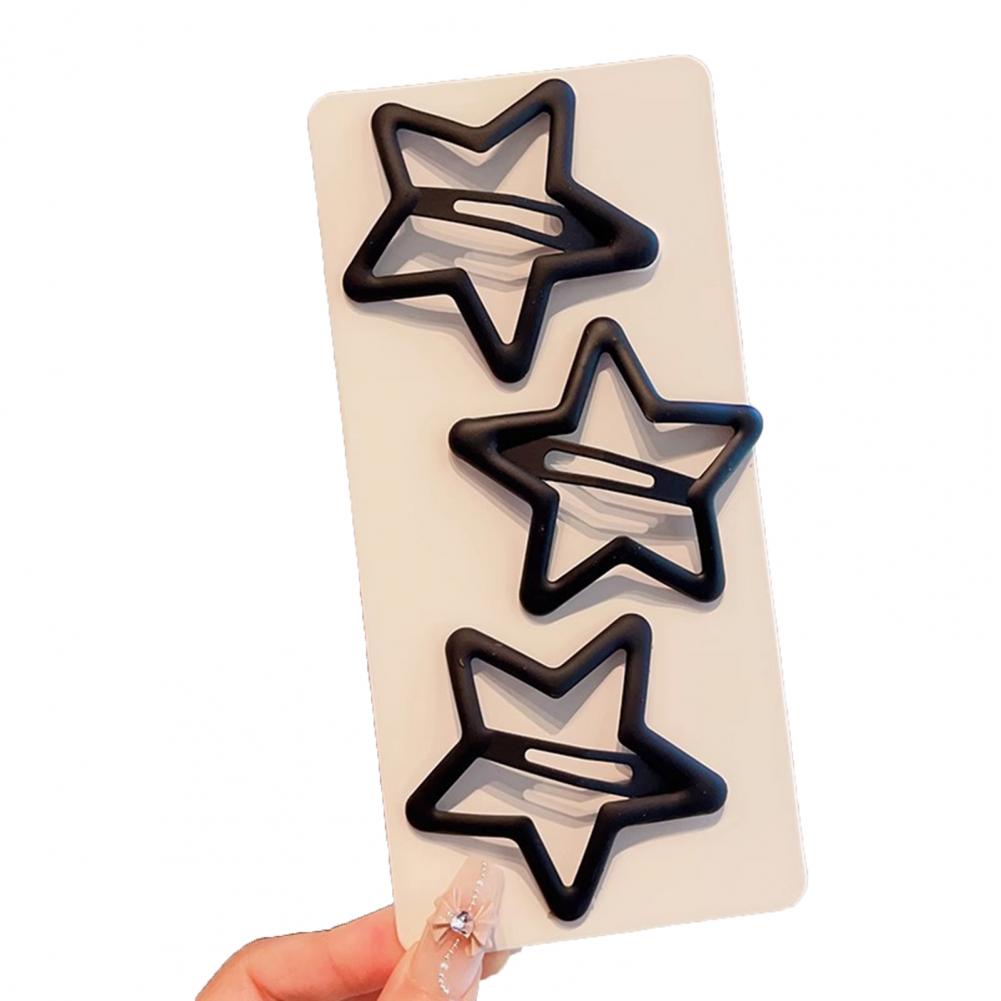 

3Pcs Children S Pentagram Broken Hair Clip, Girls Hair Without Injury Side Bangs Clip, Versatile Headpiece Hair Clip On The Back Of The Head чёрный