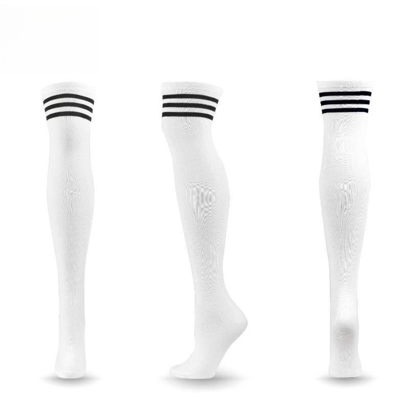 1PAIR casual three-bar knee socks dance versatile stockings jacquard breathable high tube women's socks