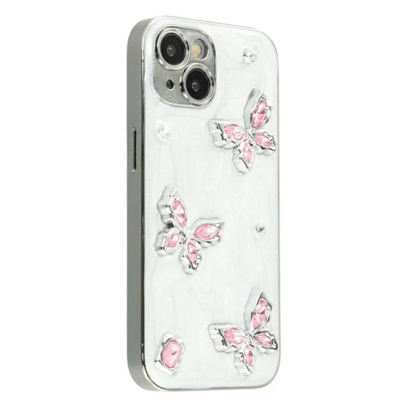 For iPhone 13 6.1 inch Case WANLONFENG Electroplated Epoxy TPU+Acrylic Phone Cover with Tempered Glass