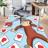 1PC curious george heart Non-Slip Floor carpet, suitable for Office, bedroomand playrooms. It can also be used as a sofa footrest cover-T21