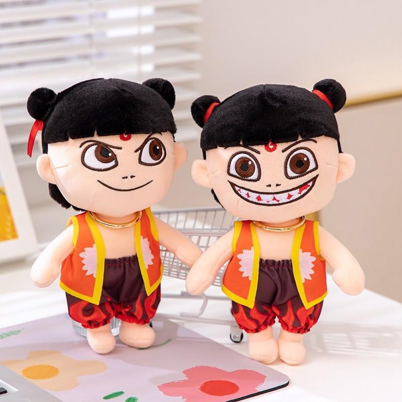 Plush Ne Zha Toys Cartoon Stuffed Dolls Anime Character Decoration Kids Gift