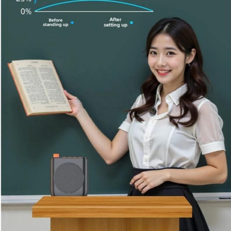 Wireless Microphone Loudspeaker Portable Voice Amplifier with Lavalier Teaching & Streaming Clip-on Bluetooth Speaker