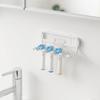 4 Slots Multi-head Toothbrush Holder Metal Wall Mounted Electric Toothbrush Holder Space Saving Self Adhesive