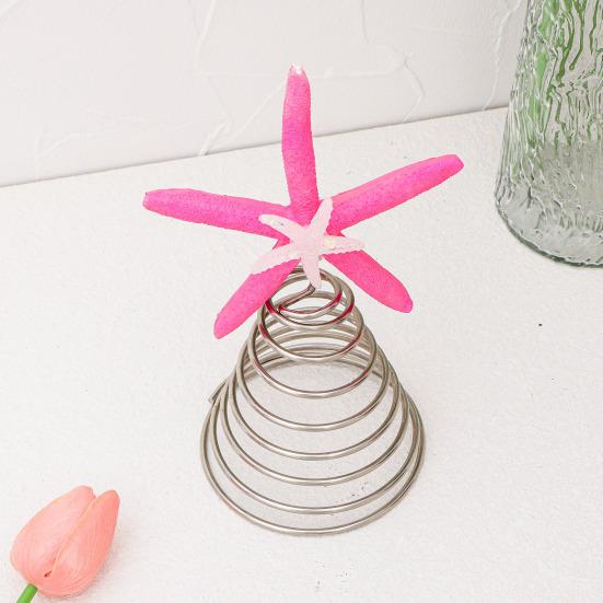 Starfish Christmas Tree Topper Resin Starfish Decoration with Spiral Wire Base Xmas Tree Decoration Starfish for Home Office Parties
