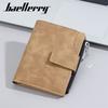 Baellerry Artificial Leather Short Wallets for Men Vintage Design Business Card Holder Zipper Cash Bag Packs Coin Purse