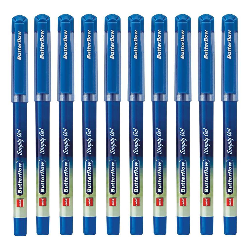 BF Simply GP 10CRDHGR-BLU NI Kugelschreiber 10er-Pack Blaue Tinte Kugelschreiber für Büro, Schule & Tägliches Schreiben Stift