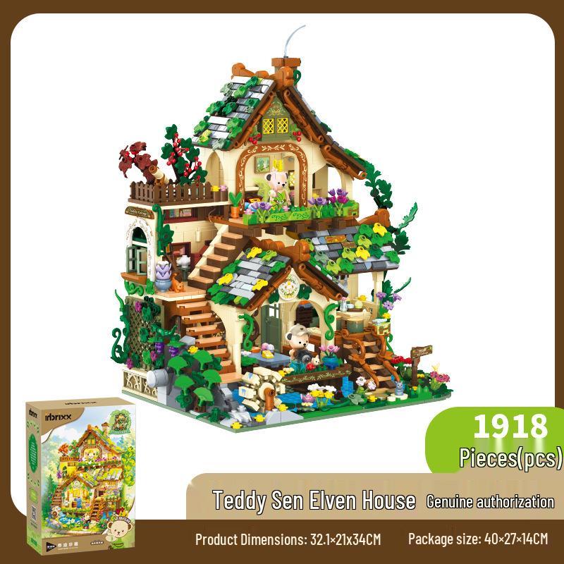 Cross-border Teddieson Elf House Building Blocks: Educational Interlocking Toy Set for Children