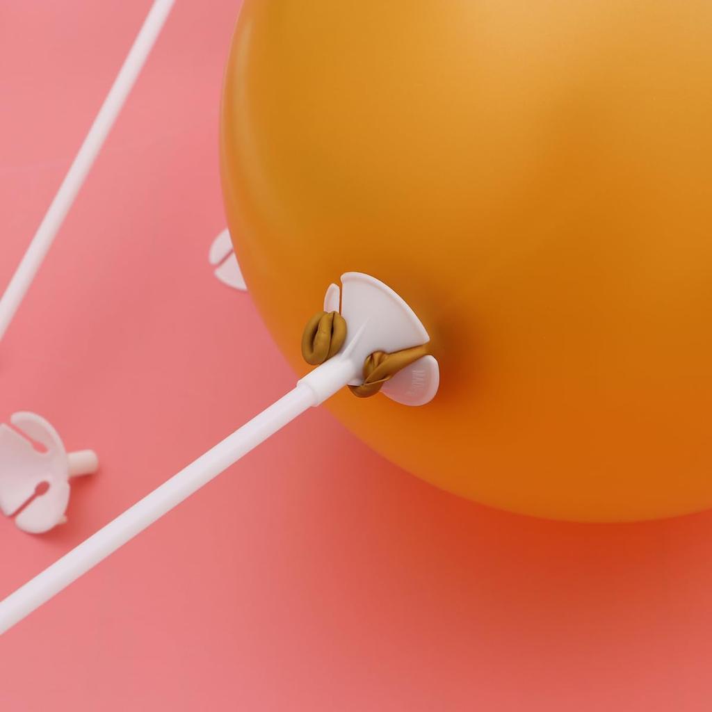 DOITOOL Balloon 200 Balloon with Balloon Party White Sticks, Sticks, 40cm, Caps, Sticks, Birthday, Wedding, Decorations,