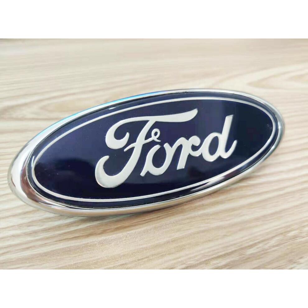 Per Emblema Ford Ovale Blu/Cromo 145x 60mm Emblema Anteriore/Posteriore Focus Mondeo Transit