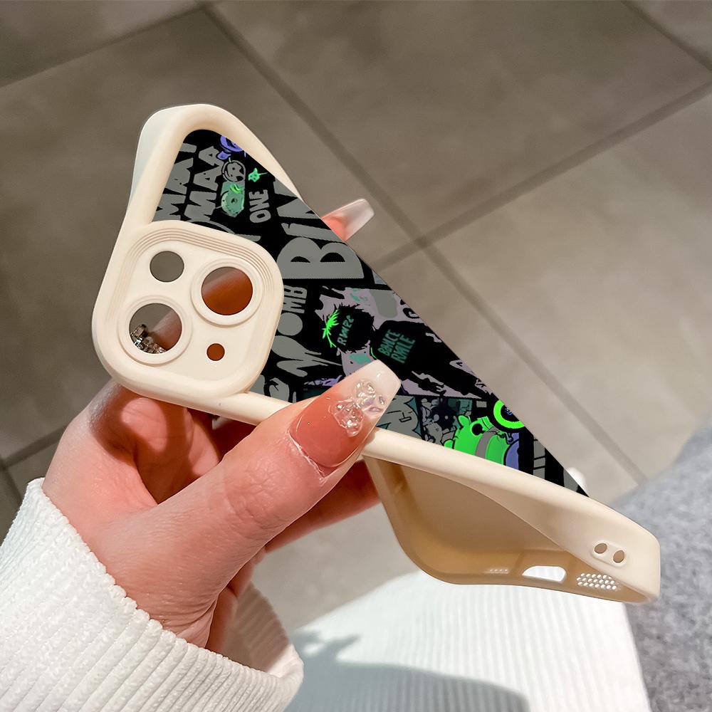 Model de imprimare cu scară pătrată din silicon moale Carcasă pentru telefon Acoperă completă Cameră cu protecție antișoc Carcasă din cauciuc pentru iPhone Infinix Tecno OnePlus