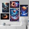 Vibrant Astonishing Basketball Landscape Posters Cool Space Basketball Modern Prints Canvas Wall Pictures Home Living Room Decor