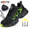 Fashion Men's Sports Shoes Puncture-Proof Work Safety Shoes Lightweight Comfort Protection Shoes Work Sneakers Steel Toe Shoes