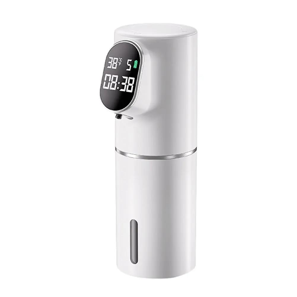 Automatic LED Display 320ML Touchless Hand Soap Dispenser 5 Adjustable Levels Rechargeable Soap Device Time Temperature Display