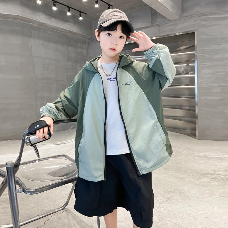 New Summer Sun Protection Clothing For Boys Lightweight And Breathable Sun Protection Shirt With Hood For Older Children Summer Sun Protection