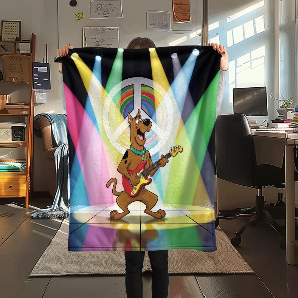 Scooby Flannel Blanket, High Quality Comfortable for All Seasons, Home Decor, Warmth and Comfort