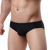 Sexy Men's Underwear Solid Color Mid Rise Ice Silk Briefs Elastic Underpants