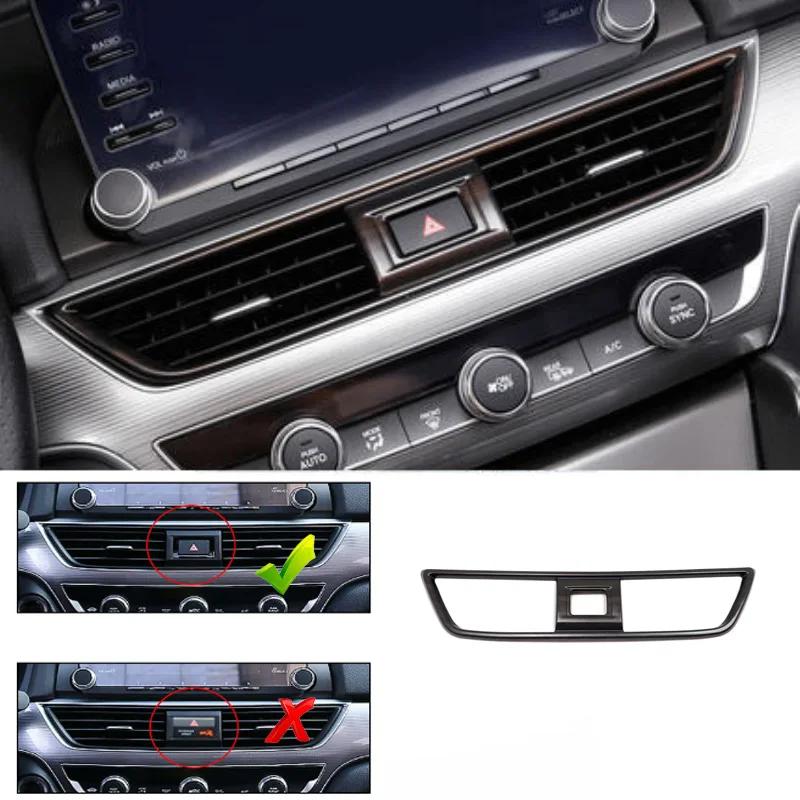 For Honda Accord 10th Gen 2018 Carbon Fiber Style Interior Dashboard Air Vent AC Outlet Cover Molding Trim Decals