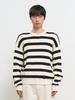 GENERALIDEA Man Striped Cotton Crewneck Knit [Ivory] / Gf1Mkp004