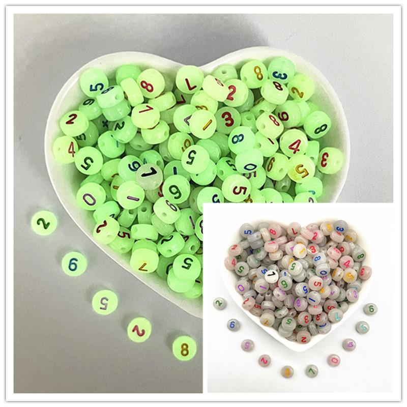100 Stück 7x4mm A-Z Leuchtende Perlen Buchstabenperlen Acryl Abstandshalter Perlen Für Schmuckherstellung DIY Anhänger Armband