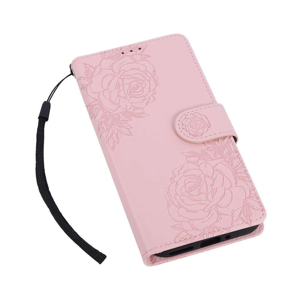 Etui dla Google Pixel 10 Pro XL/9 Pro XL Różowy Kwiat Skóra PU Portfel Pokrowiec na Telefon z 3 Miejscami na Karty/Pasek na Nadgarstek