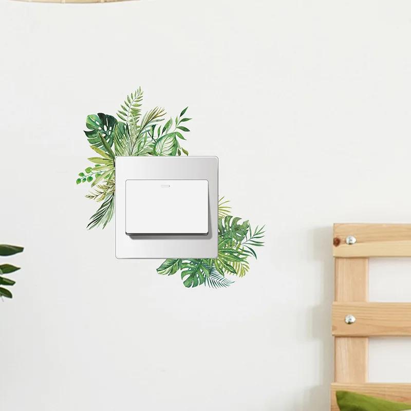 Switch Decorative Stickers Warm Flowers Wall Socket Light Switch Home Decor Simple Wallpaper Wallpaper Self-adhesive Waterproof