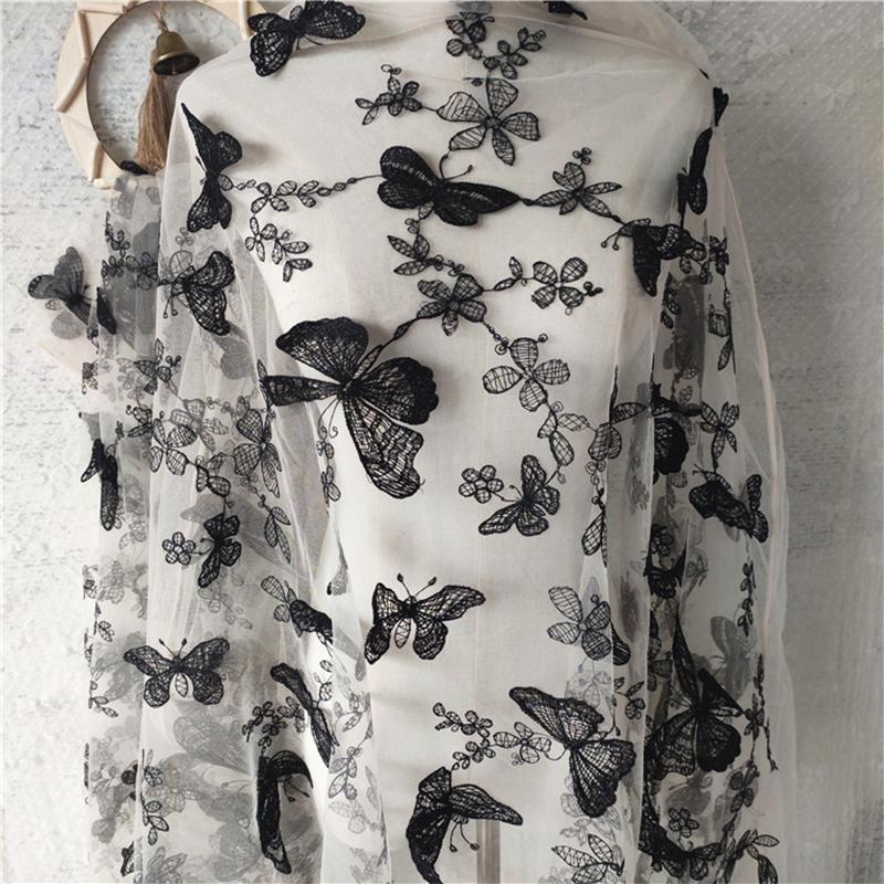 2/4/6 yarzi brodați dantelă material 3D aplicații fluture dantelă plasă brodat fire material DIY cusut voal perdea rochie