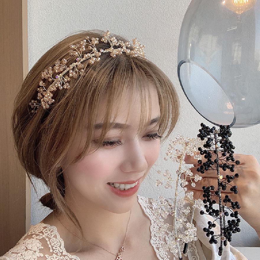 Korean Crystal Fairy Beaded Headband: Elegant, Versatile, Retro Bridal Hair Accessory