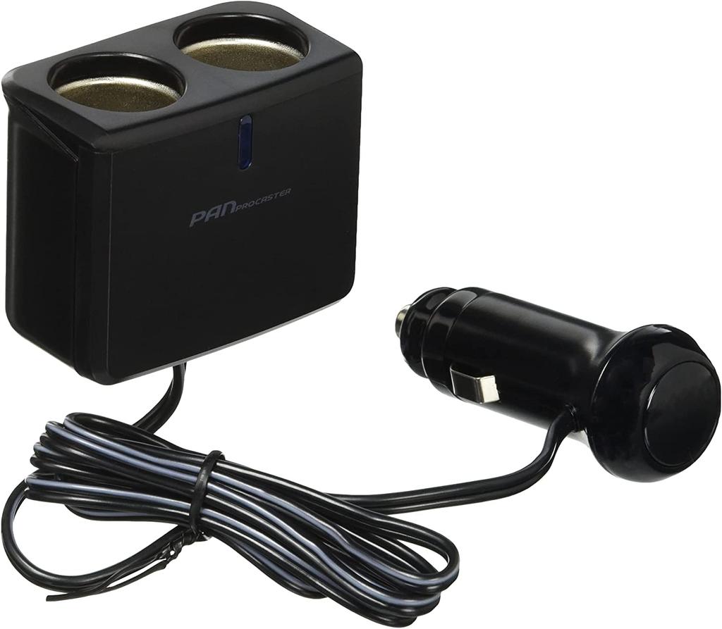 SEIWA Car Cigarette Lighter Socket Universal Cord IMP096 Splitter, 2-Way Socket, Type,