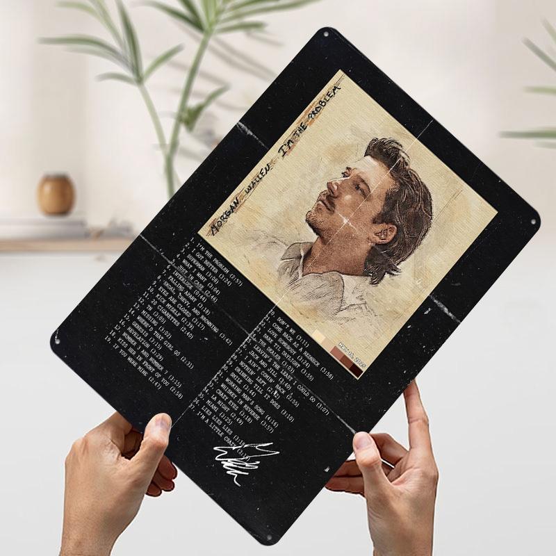 

Morgan Wallen Poster Customized Wall Art Vintage Metal Signs Retro Tin Plaque for Man Cave Decoration Living Room Decor Men Home 20x30cm（7.8x11.8inch）