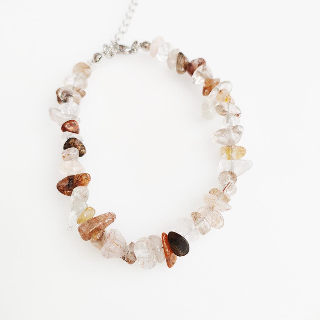 Pink Purple Agate Crystal Beaded Bracelet - Semi-Precious Gift for Female Students & Best Friends