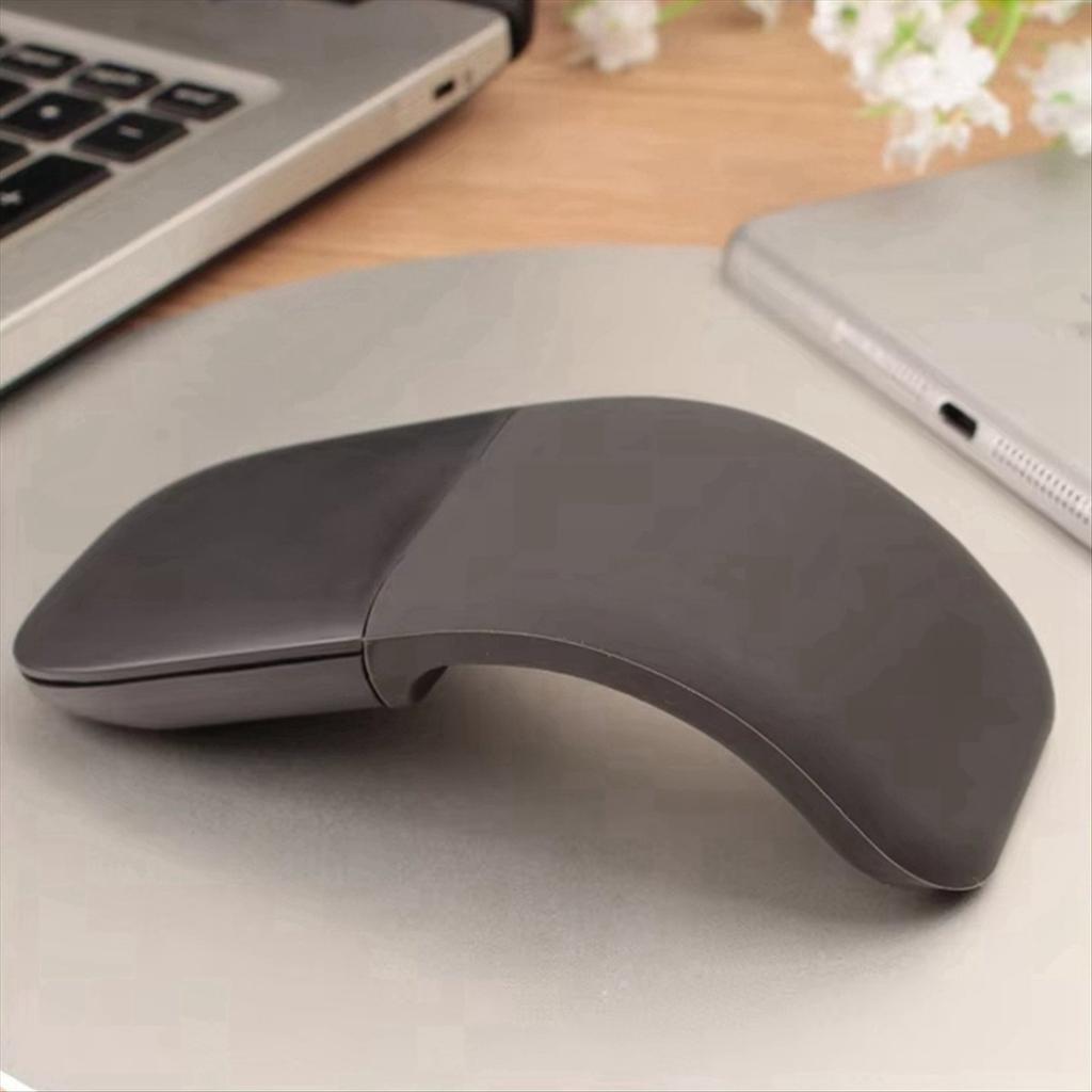 Tragbare, kabellose, gebogene Touch-Maus – faltbar, ultradünn, leise, ergonomisch – für PC und Laptops – Weiß