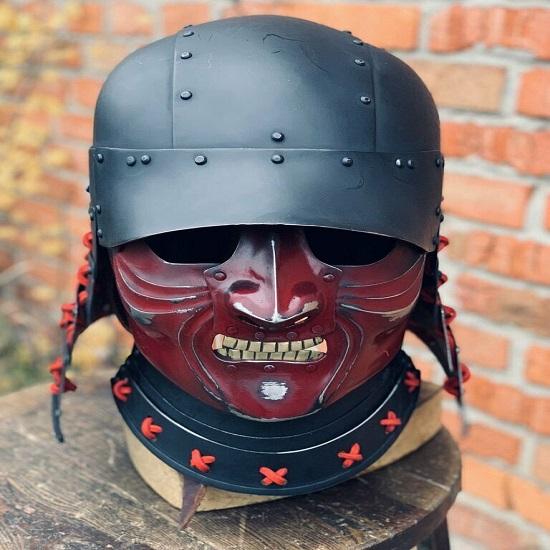 

Рыцарский шлем, самурайский шлем 18GA SKA Lerp Medieval с кожаной вставкой