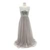 Damen Abendkleid Durchsichtiges Netz Glänzendes Pailletten-Patchwork Figurbetonte Taille Ärmellos Zum Ausgehen