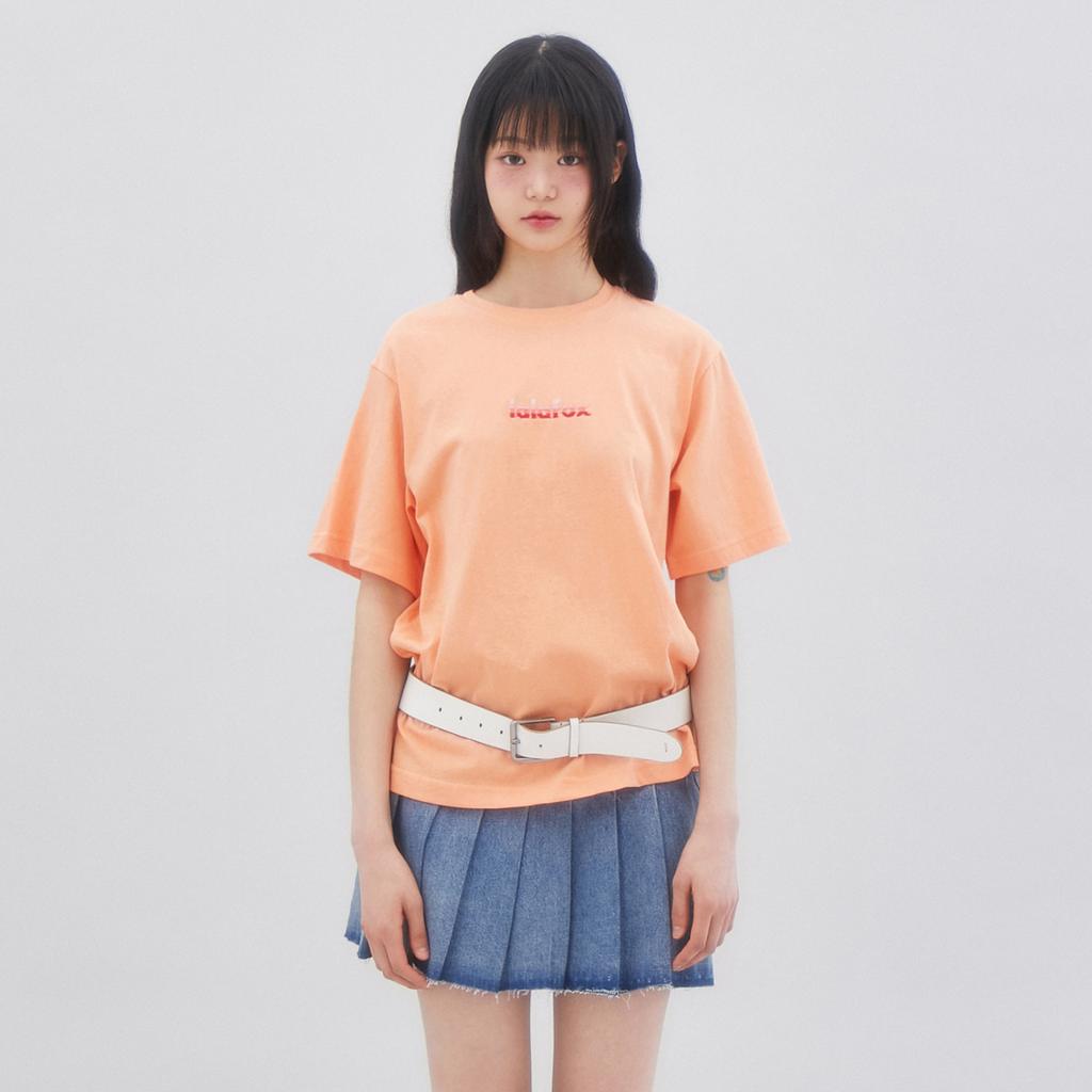 LALAFOX Lala Embroidered T-Shirt Short Sleeve T-Shirt Orange Br2Ch023