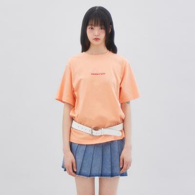 LALAFOX Lala Embroidered T-Shirt Short Sleeve T-Shirt Orange Br2Ch023