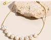 Colorfast Fashion Bracelet: Freshwater Pearl & Gold-Plated Titanium Steel, Light Luxury Design