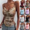 Summer Women's Inner Camisole Solid Color Deep V Neck Vest Tight Drawstring Casual Tank Top